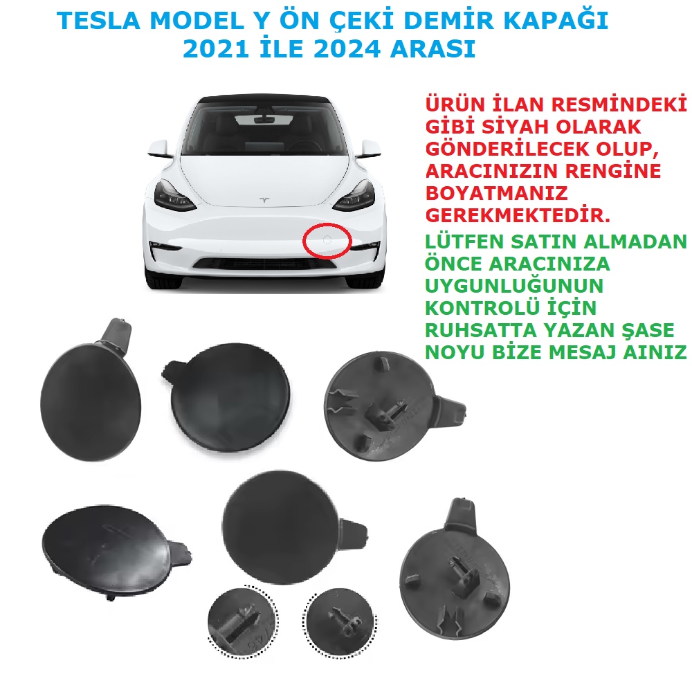 VH1959-VOLHAST Tesla Model Y Ön Çeki Demir Kapağı 2019 ve Sonrası